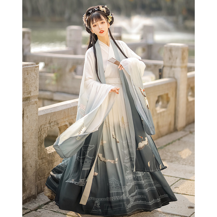 滕王阁汉服女正品原创中国风晋制齐腰襦裙魏晋...