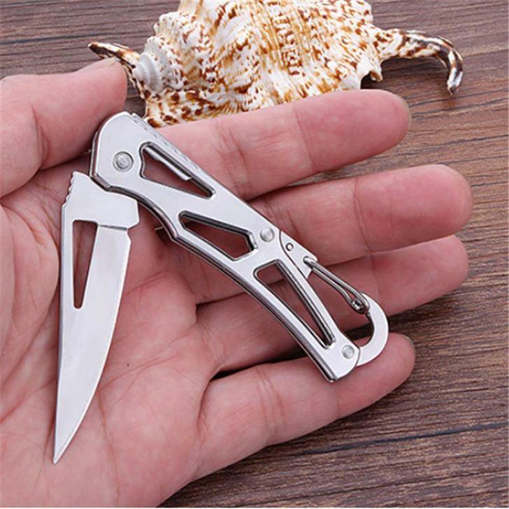 新款不锈钢折叠刀迷你钥匙刀求生野营小刀便携...