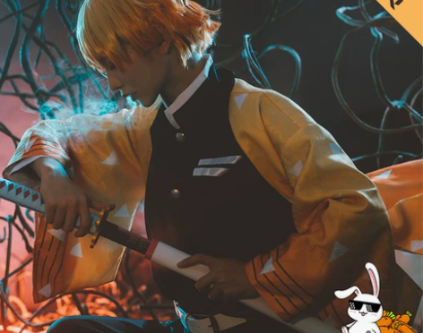 多肉君 鬼灭之刃COS服我妻善逸 m码 去...