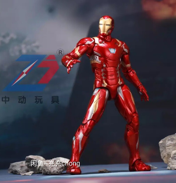 漫威正版手办钢铁侠发光底座玩偶复仇者联盟M...