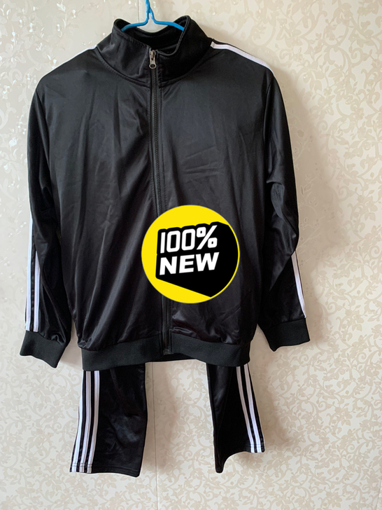 男士运动装休闲套装两件套外套长裤黑色 L号