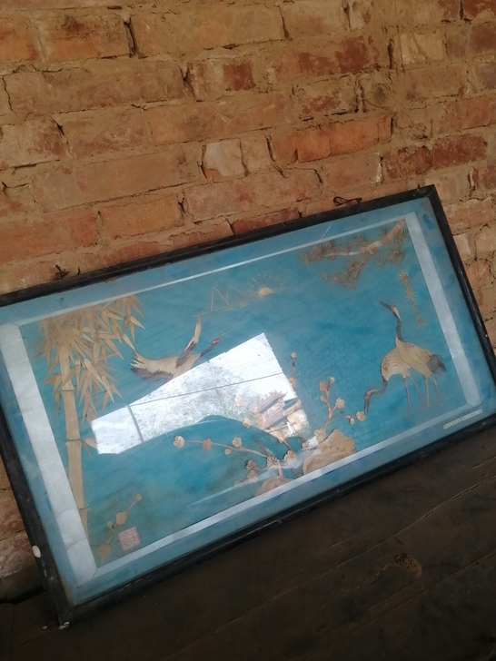 麦秆画,挂画,工艺画,不知道多久了,收拾老...
