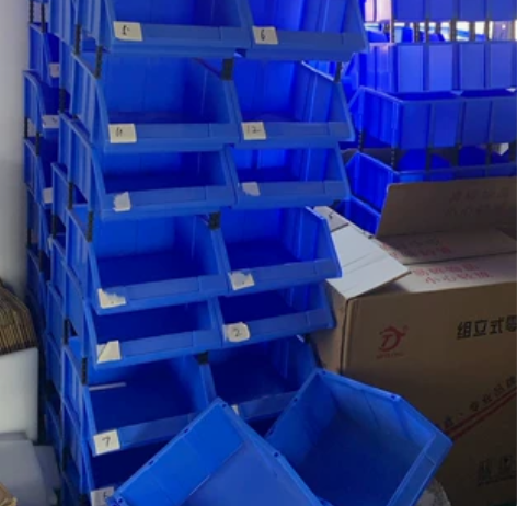五金斜口零件盒 蓝色中号加厚斜口零件盒 货...