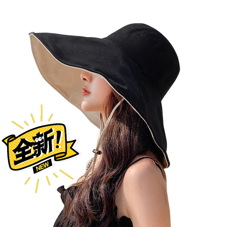 6.9元【不干了特价处理】大帽檐双面渔夫帽...
