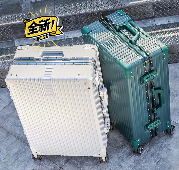 拉杆旅行箱网红女铝框拉链行李箱万向轮ins...