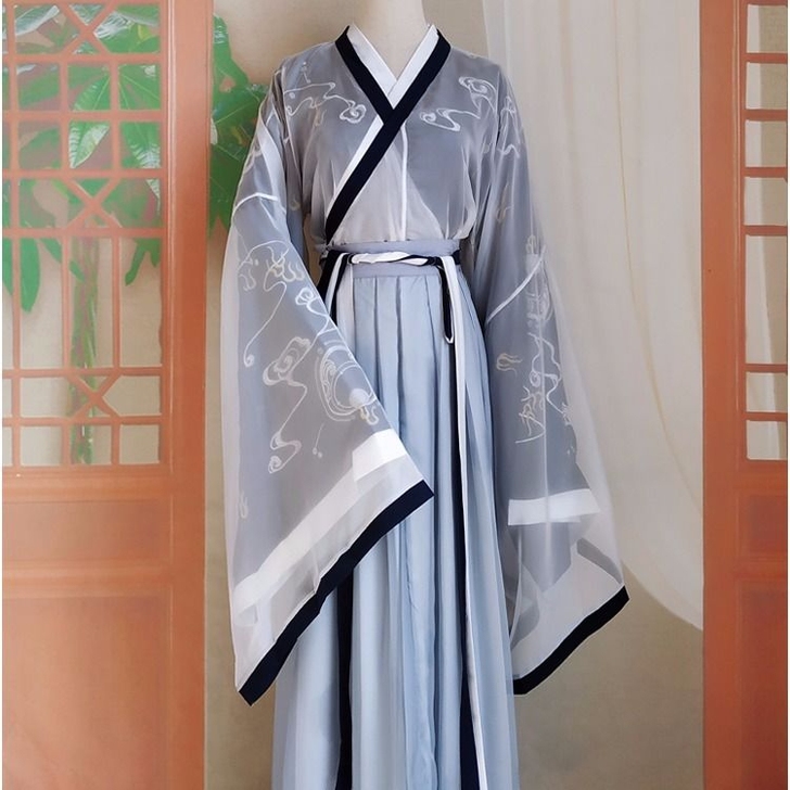 魏晋风交领汉服女学生古装长款超仙齐腰襦裙夏...