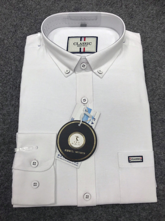 纯棉棉牛津纺厚款男士纯色休闲宽松长袖衬衫