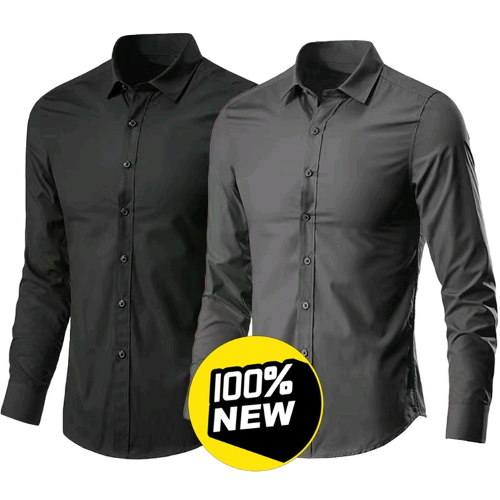 白衬衫男士长袖韩版潮流帅气深灰色衬衣职业商...