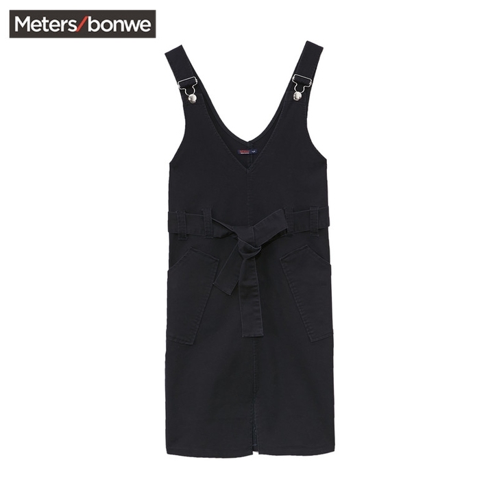 美特斯邦威连衣裙女学院风背带裙背带短裙连衣裙