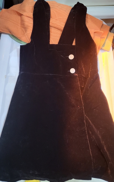 背带裙 要配上衣的 也是有一些厚度的 现在...