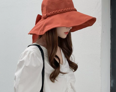 渔夫帽女日系韩版百搭学生遮阳防晒太阳帽大檐...