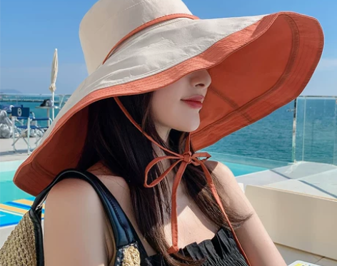 早春双面渔夫帽女夏季韩版遮脸大帽檐遮阳帽防...