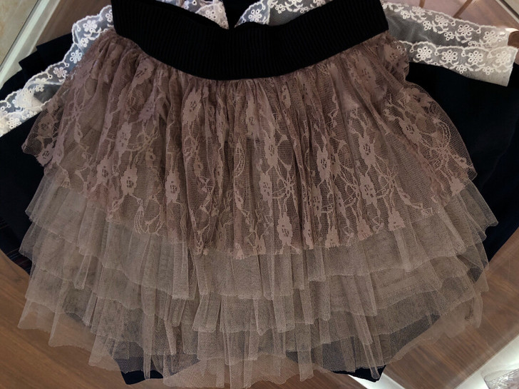 五层蓬蓬裙纱裙短裙全松紧辣妹蕾丝