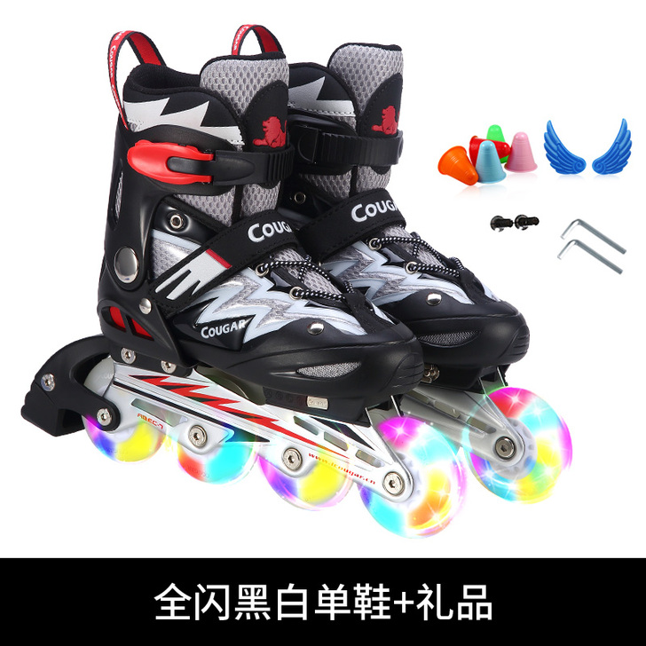 【狂欢价】美洲狮轮滑鞋溜冰鞋儿童全套装初学...