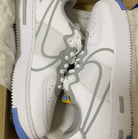 全新耐克af1 react 42码 男白蓝...