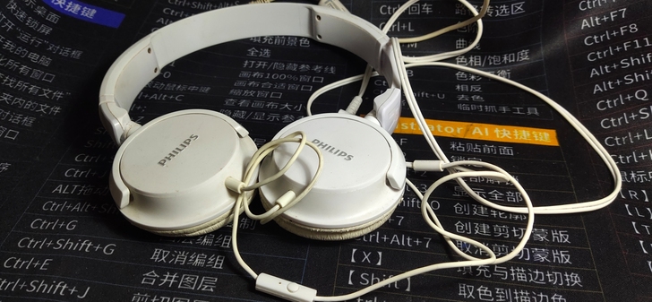 飞利浦头戴式耳机 音质挺好的 新旧如图...