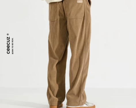 Ceecuz重磅灯芯绒直筒休闲裤男士秋冬卡...