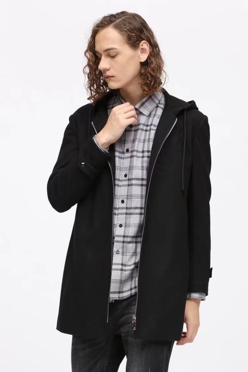 利郎全新正品羊毛风衣男士中长款秋季18QF...