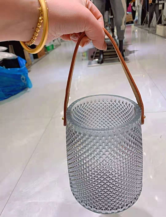 【实体店倒闭】现代轻奢创意手提大口径玻璃花...