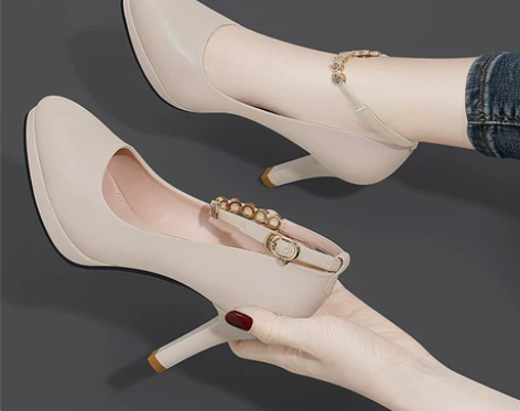 高跟鞋女细跟2019春秋新款防水台女士单鞋...