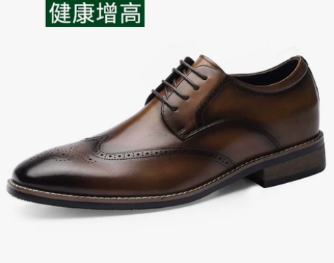 高哥增高鞋7cm英伦布洛克复古男士皮鞋…感...