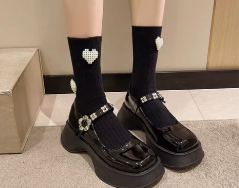 厚底玛丽珍鞋女夏2022年新款方头浅口甜酷...