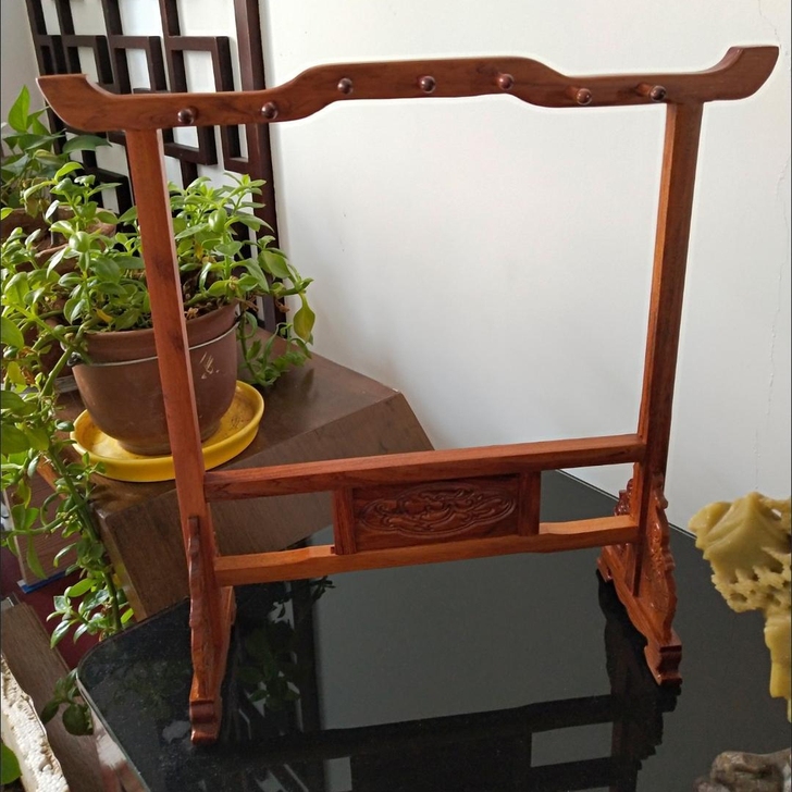 毛笔笔架红木毛笔架书法用品八针笔挂