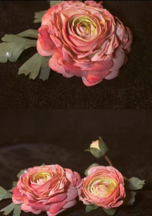 【手作现货清货】重工超真实牡丹绢花珍珠汉服...