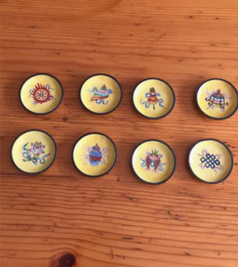 创汇时期紫铜黄底儿珐琅彩小碟儿（烟碟儿、香...