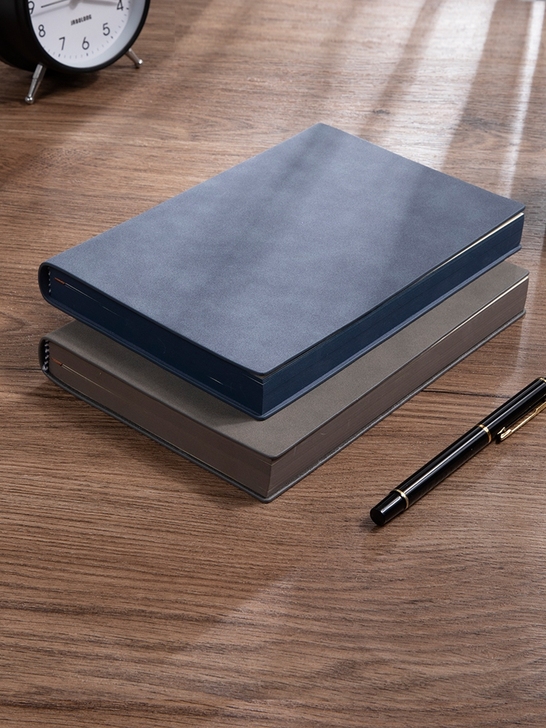 A5羊巴笔记本本子加厚软皮工作会议记录本商...