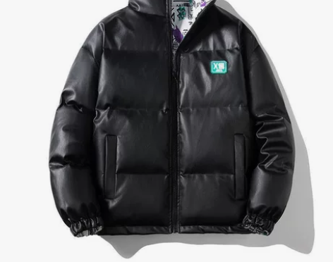 痞帅两面穿pu皮棉衣男冬季潮牌加厚保暖棉服...
