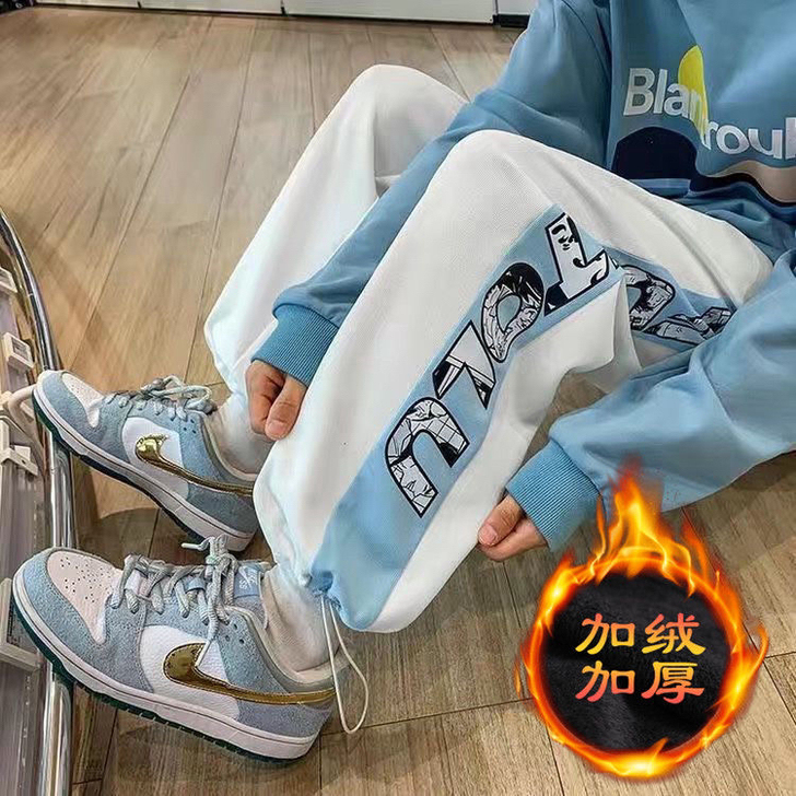 美式高街hiphop裤子男秋冬季潮流百搭抽...