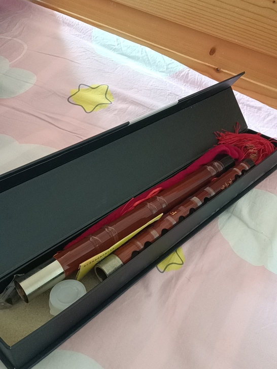 全新笛子，仅试吹过一次，笛膜，红绸包装，平...
