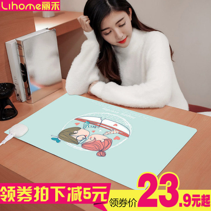 丽禾发热保暖桌垫电脑桌面办公室超大暖手加热...