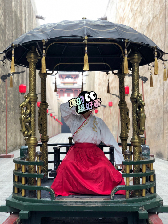 古典舞表演服 汉服两件套 秦汉交叉领