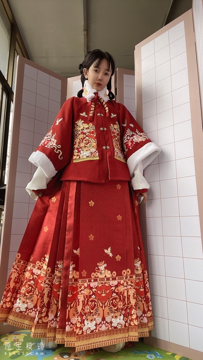 [转单]玉术【虎戏金鳞】原创汉服女明制披袄...