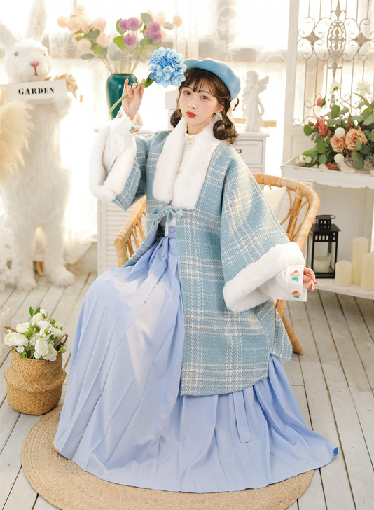 玉术樱花原创汉服女改良汉元素日常清新明制披...