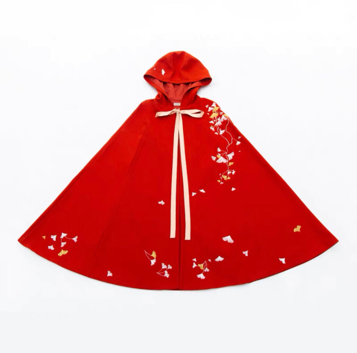 出【芝兰玉树斗篷】花朝记汉服银杏百花刺绣五...