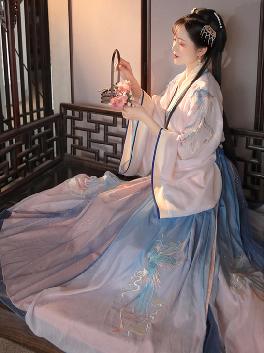 凤溪汉服女交领齐腰中国风仙气飘逸古风女装古...