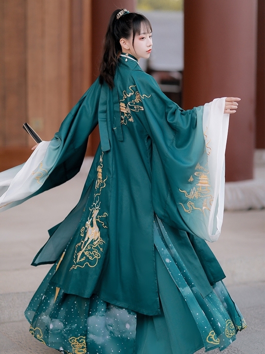 轻鹿言汉服女正品原创中国风春秋古装全套晋制...