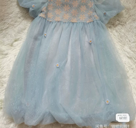 全新Lpink蓝色纱裙、亮闪公主裙女童连衣...