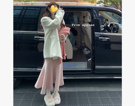 鱼尾裙女秋冬新款长裙