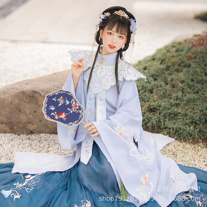 鹤归音2021年秋冬新款明制汉服女正品原创...