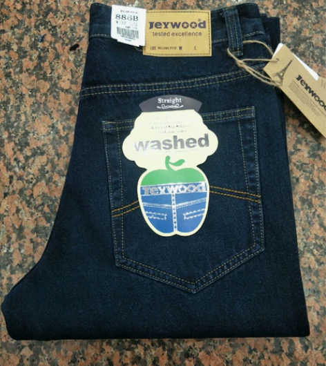 苹果牛仔裤秋冬厚款中年男士高腰宽松直筒中老...