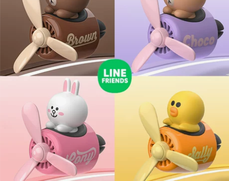 LINE布朗熊车载香薰小飞机，好玩，好看又...