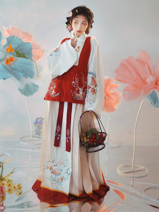 耀春林间鹿原创明制拜年汉服女中国风马面裙比...