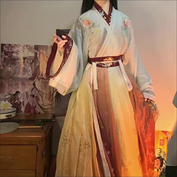 全新扰月毕业闺蜜照汉服正版晋制齐腰汉服春秋...