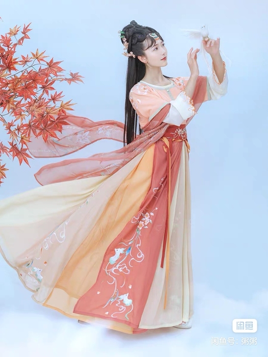 【山鬼】如梦霓裳唐制汉服女坦领半臂齐腰襦裙...