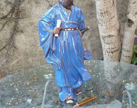 美陶厂三国演义人物摆件枭雄曹操 材质:陶器...