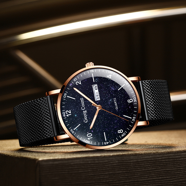 情侣情人节礼物星空简约新概念手表男潮流机械...